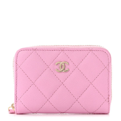 Chanel Caviar Quilted Zip Coin Purse Lilac 1 of 7