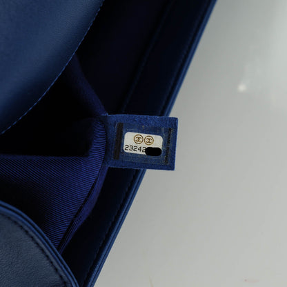 Chanel Lambskin Quilted Medium Boy Flap Dark Blue 8 of 8