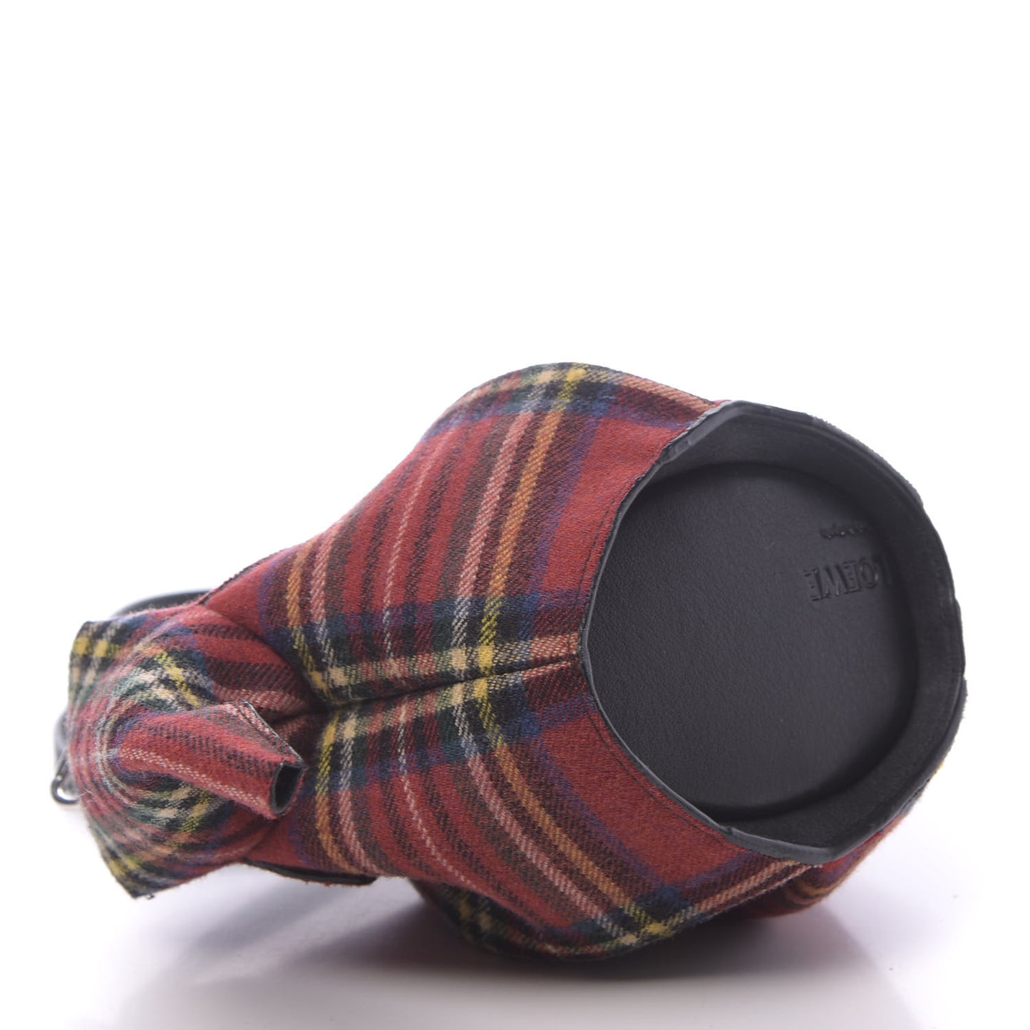 Wool Calfskin Mini Elephant Crossbody Bag Red Tartan