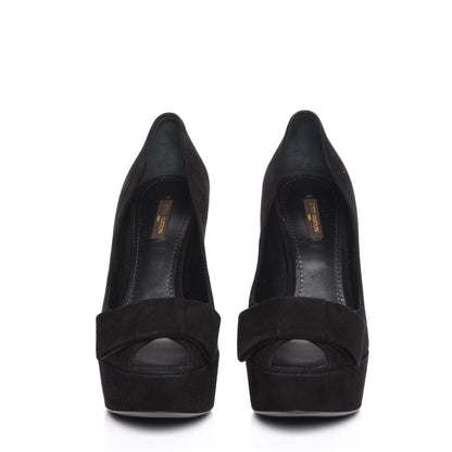 Louis Vuitton Suede Last Dance Pumps Heels 38.5 Black 3 of 8