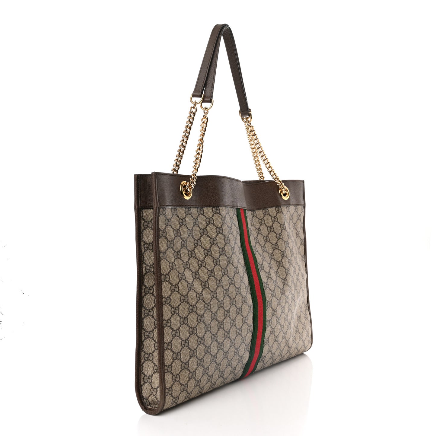GG Supreme Monogram Large Rajah Chain Tote Beige New Acero