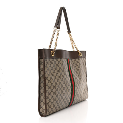 Gucci GG Supreme Monogram Large Rajah Chain Tote Beige New Acero 4 of 15