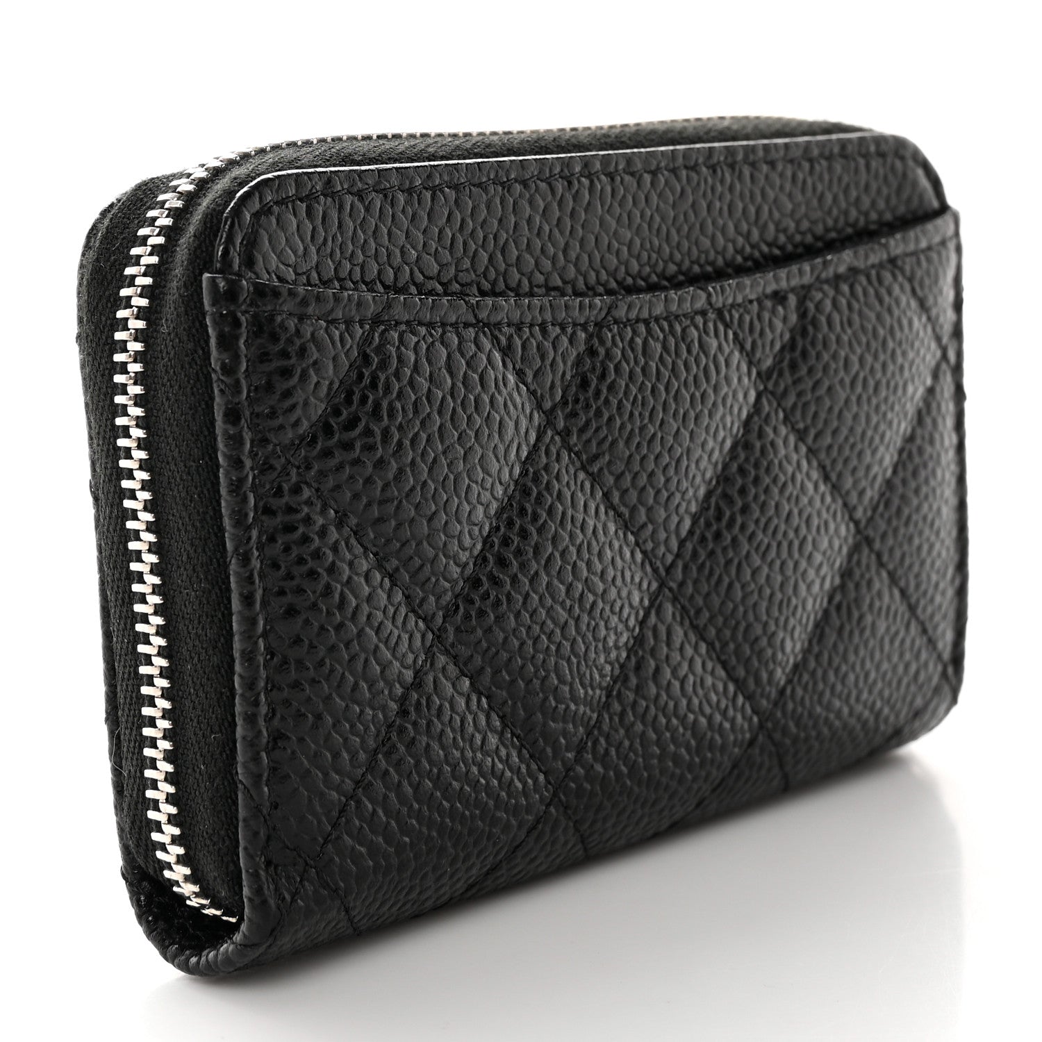 Chanel Caviar Quilted Zip Coin Purse Black 3 of 10