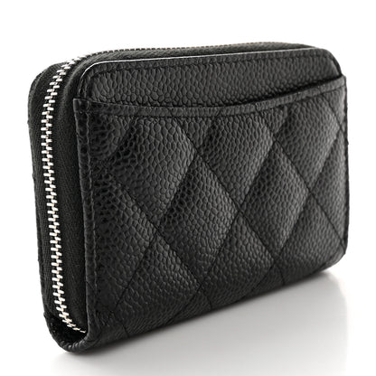 Chanel Caviar Quilted Zip Coin Purse Black 3 of 10