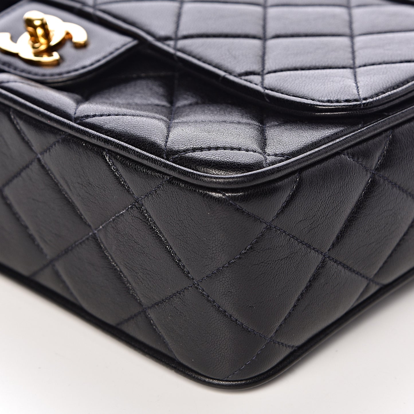 Lambskin Quilted Camera Case Black