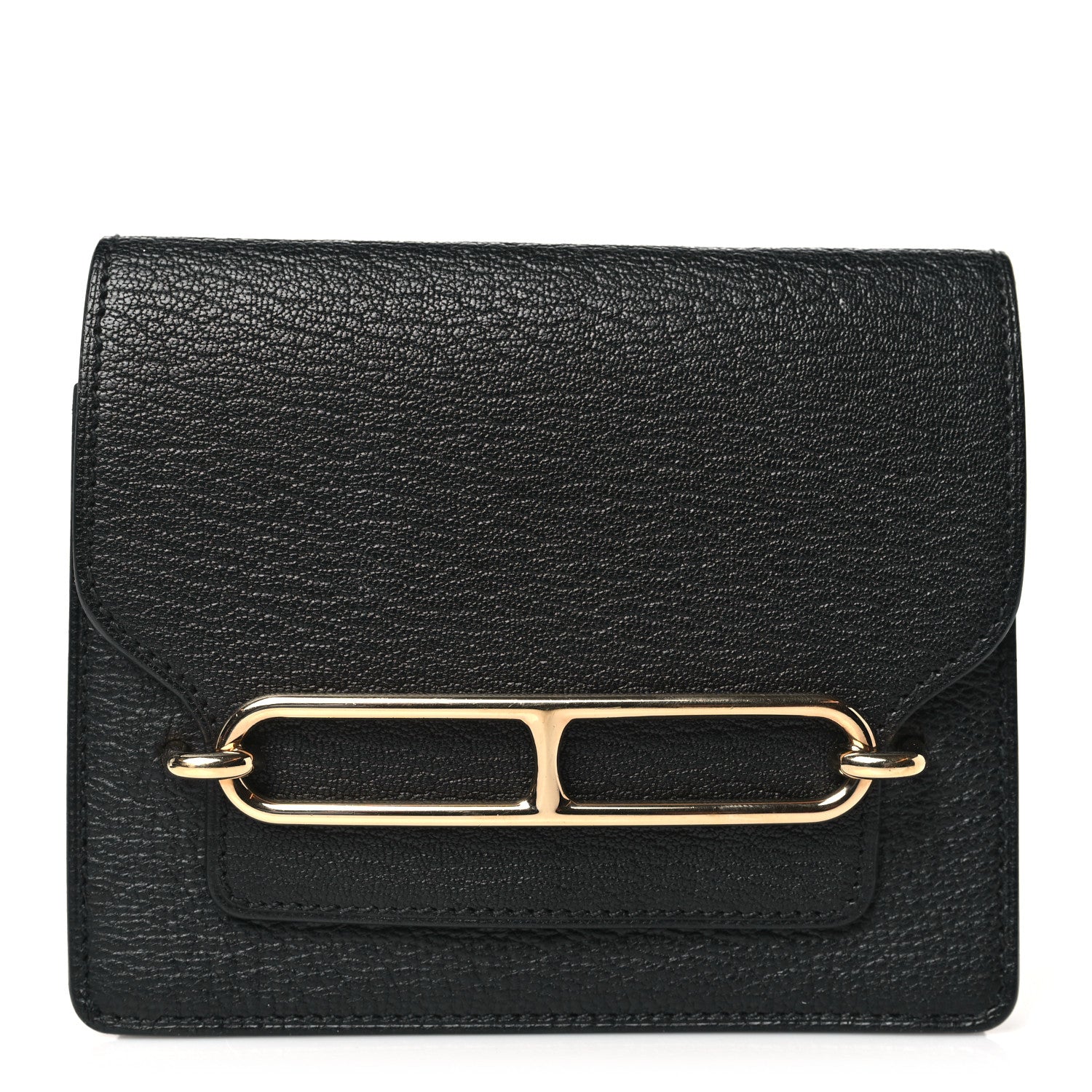 Hermes Chevre Mysore Roulis Slim Wallet Black 1 of 8