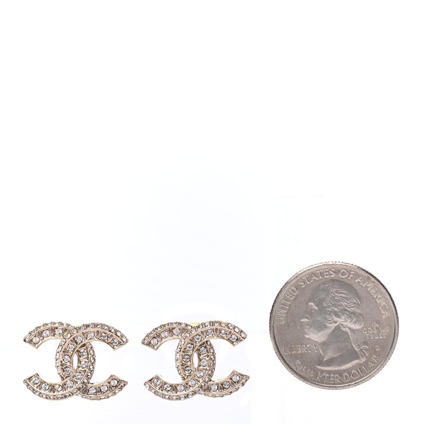 Crystal Timeless CC Earrings Light Gold