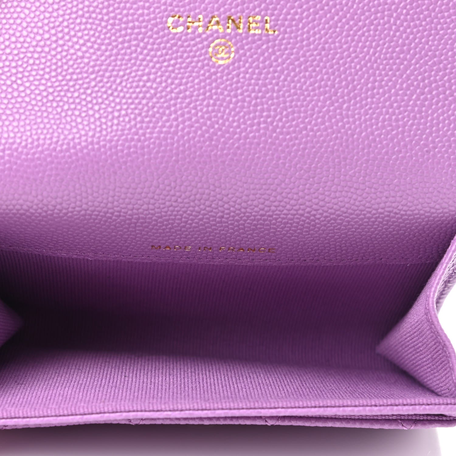 Chanel Caviar Quilted Flap Card Holder Wallet Purple 5 of 9