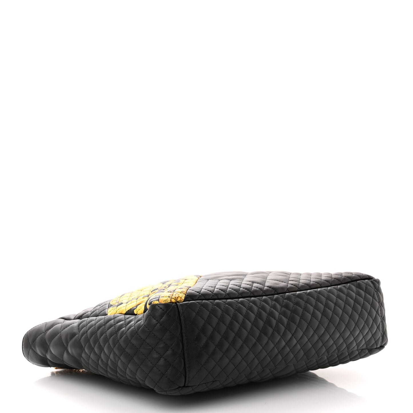 Nappa Baroque Print Quilted Trapuntata Tribute Shoulder Bag Gold Black