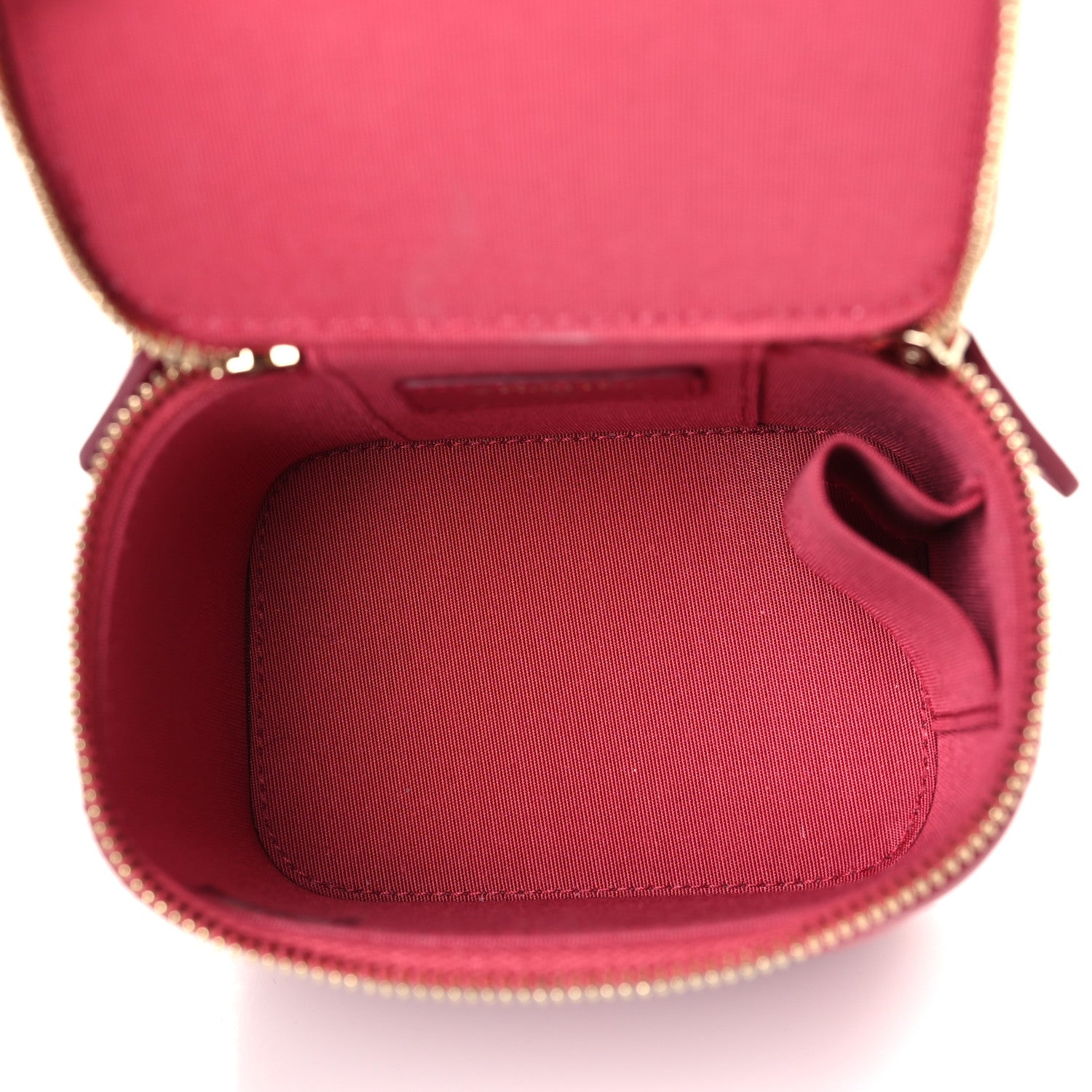 Chanel Lambskin Quilted Mini Top Handle Vanity Case With Chain Dark Pink 5 of 8