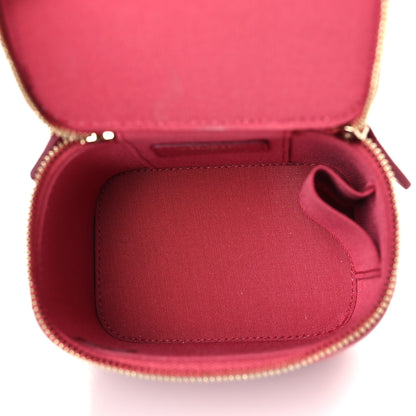 Chanel Lambskin Quilted Mini Top Handle Vanity Case With Chain Dark Pink 5 of 8