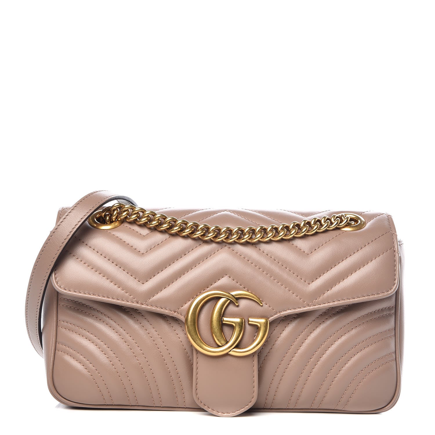 Gucci Calfskin Matelasse Small GG Marmont Shoulder Bag Porcelain Rose 1 of 10