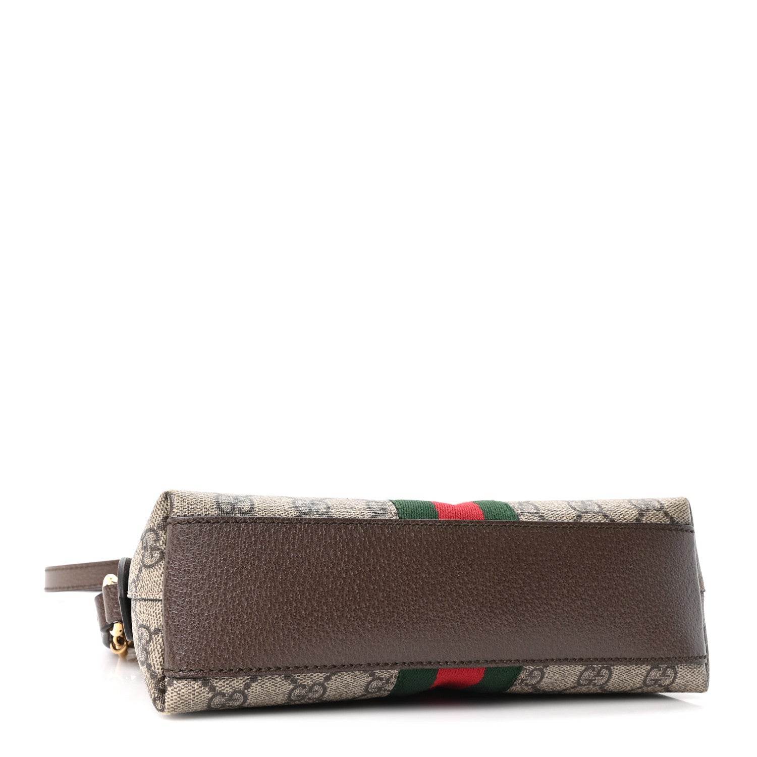 Gucci GG Supreme Monogram Textured Dollar Calfskin Web Small Ophidia Dome Shoulder Bag Beige Ebony New Acero 4 of 10