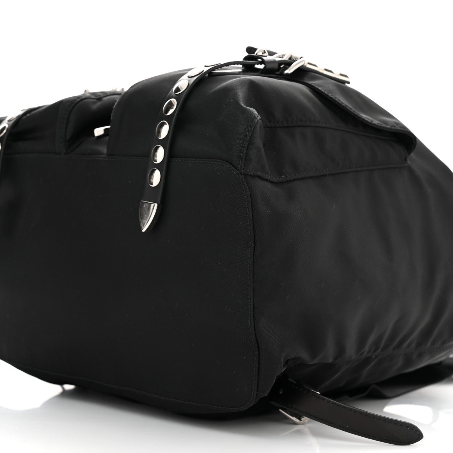 Prada Nylon New Vela Studded Backpack Black 9 of 9