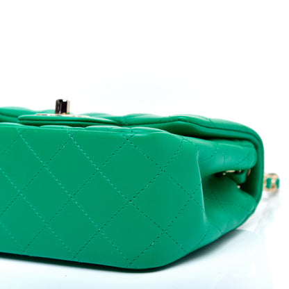 Chanel Lambskin Quilted Mini Square Flap Green 7 of 10