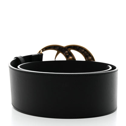 Gucci Moon Calfskin Pearl Double G 70mm Belt 85/34 Black Cream 2 of 6