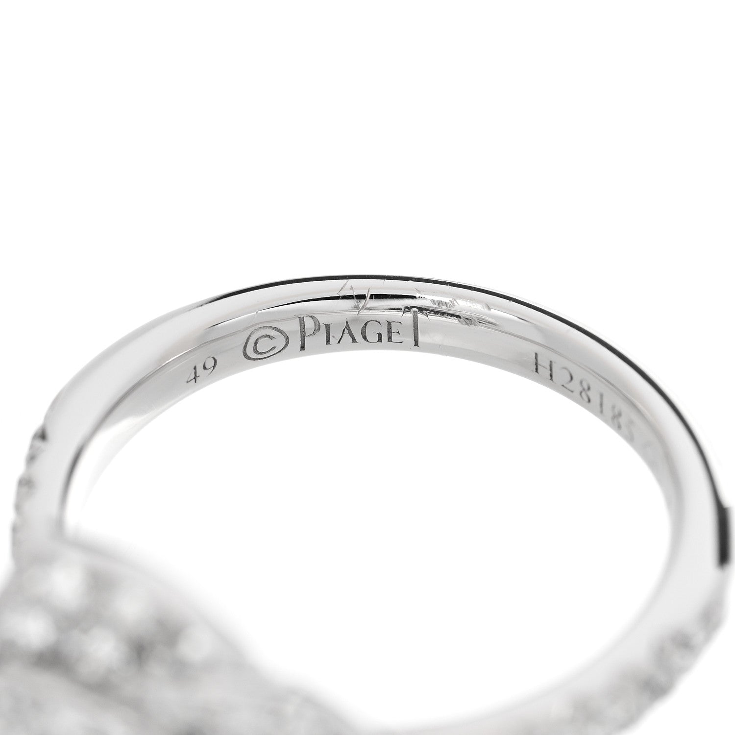 Piaget 18K White Gold Diamond Rose Ring 49 4.75 5 of 6