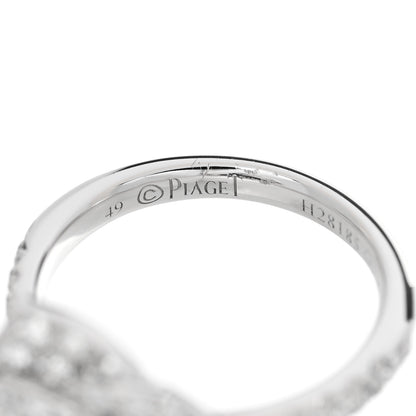 Piaget 18K White Gold Diamond Rose Ring 49 4.75 5 of 6