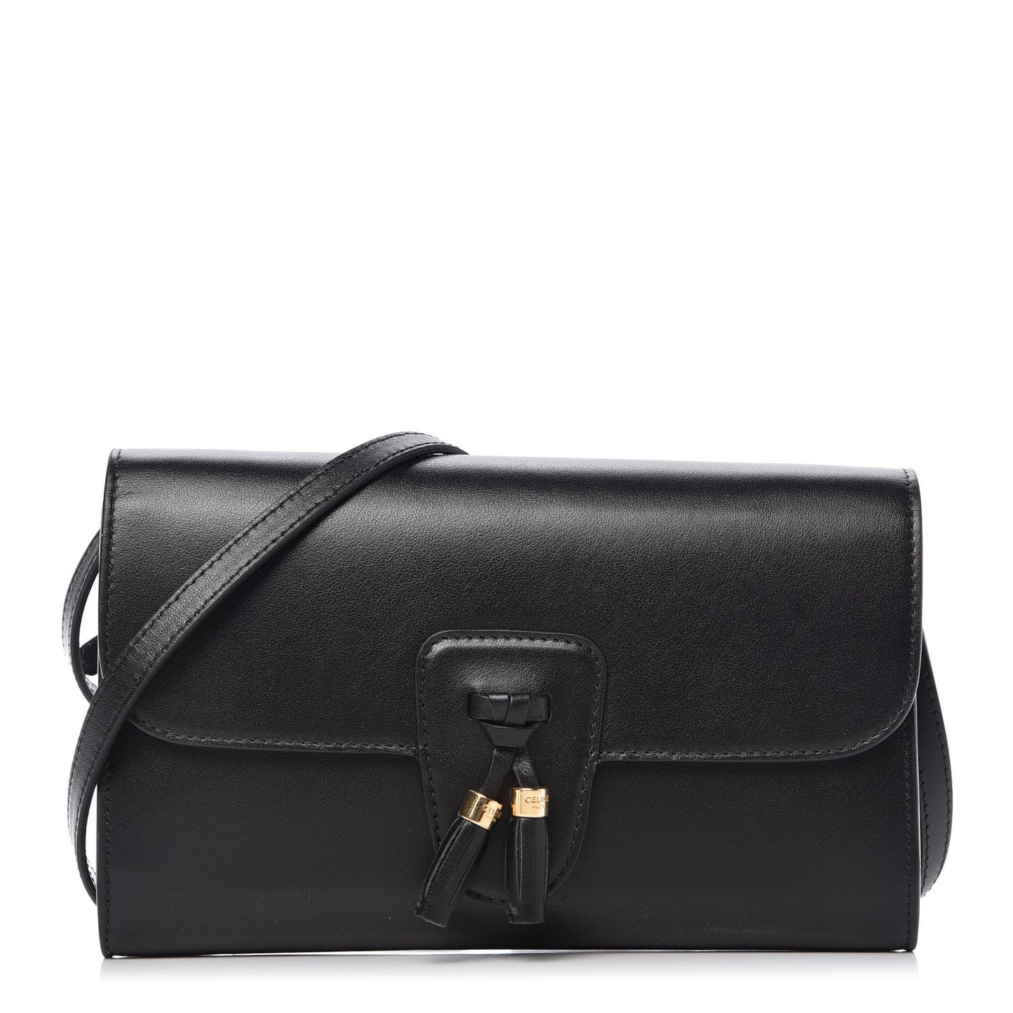 Smooth Calfskin Tassel Belt Bag Black