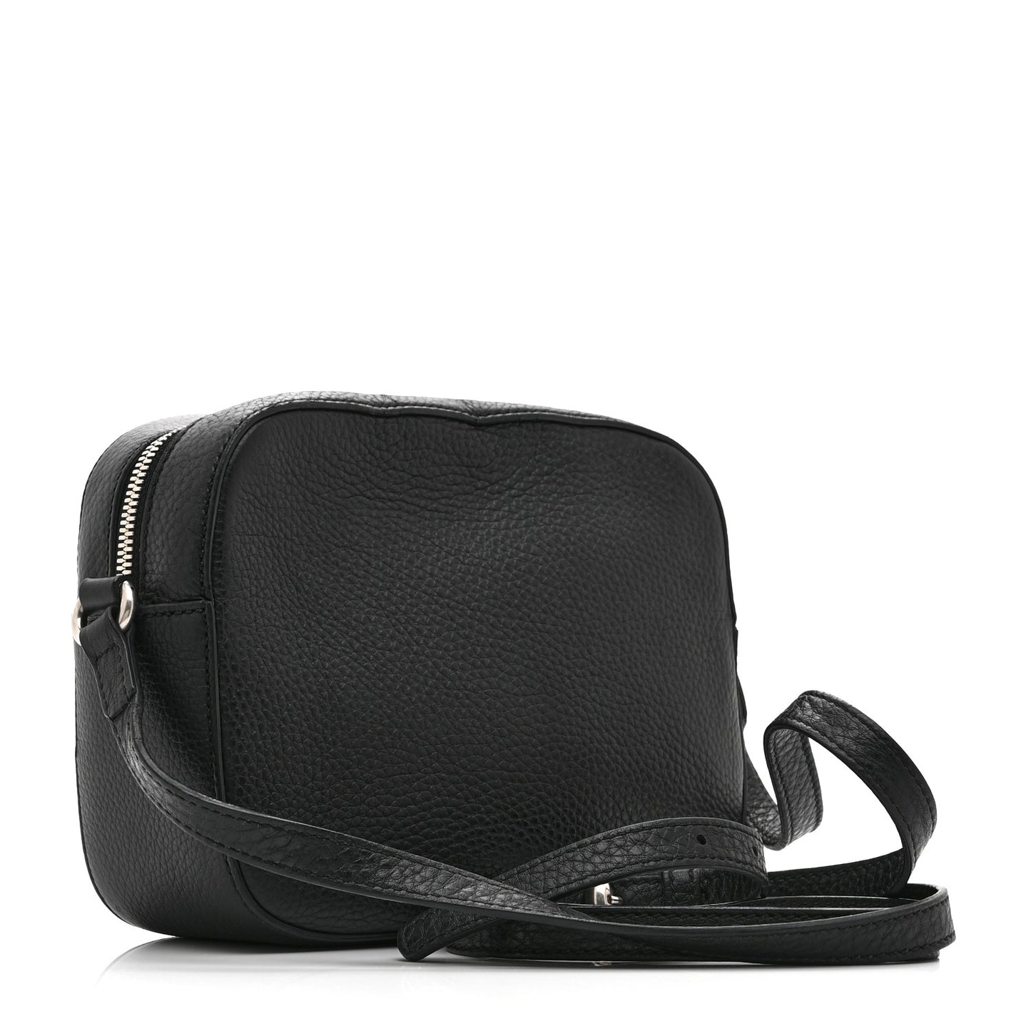 Pebbled Calfskin Studded Small Soho Disco Bag Black