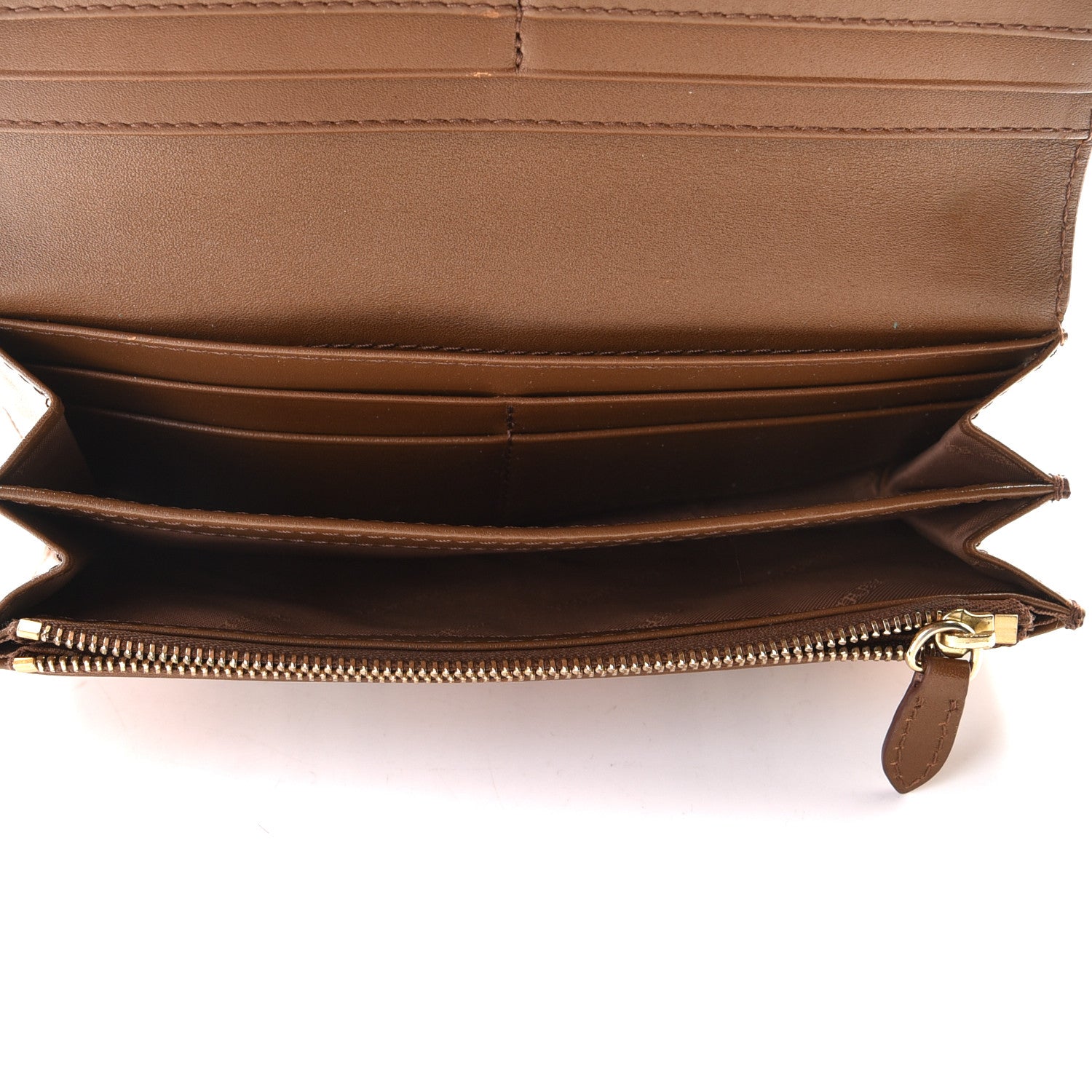Burberry Calfskin Horseferry Check Porter Continental Wallet Tan 8 of 8