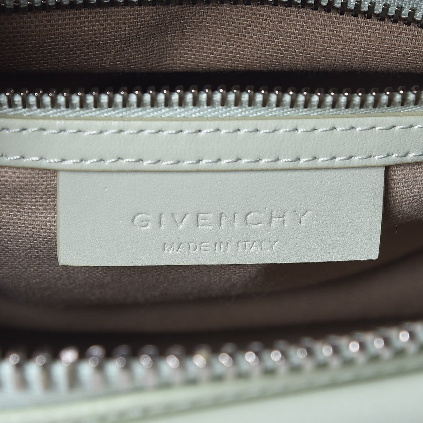 Shiny Lord Calfskin Mini Antigona Aqua Green