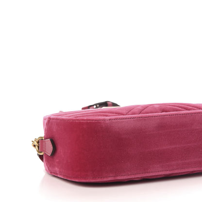 Gucci Velvet Matelasse Small GG Marmont Chain Shoulder Bag Light Raspberry Rose 9 of 11
