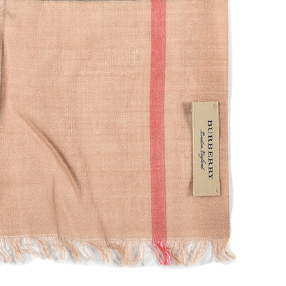 Burberry Wool Silk Gauze Giant Check Lightweight Scarf Camel 4 of 4