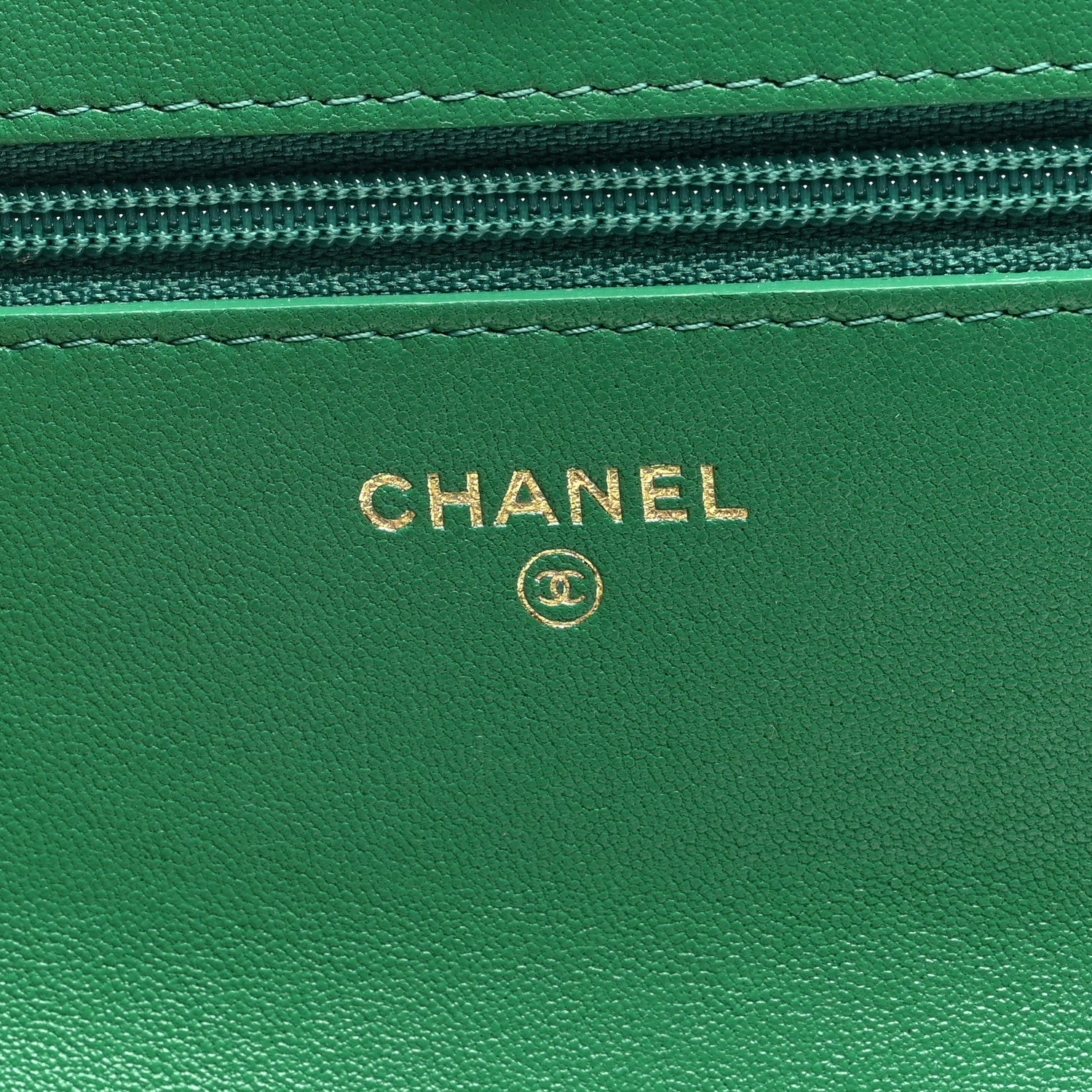 Chanel Lambskin Quilted Chanel 19 Wallet On Chain WOC Green 6 of 10