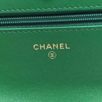 Chanel Lambskin Quilted Chanel 19 Wallet On Chain WOC Green 6 of 10