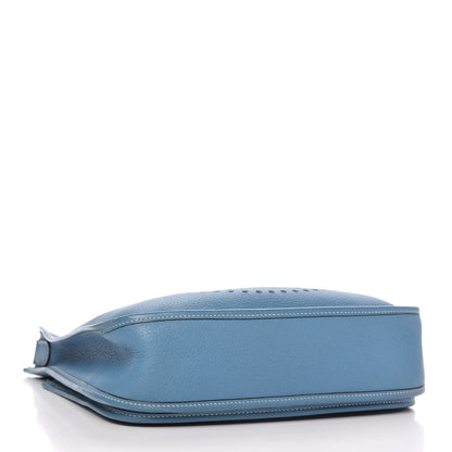 Hermes Taurillon Clemence Evelyne II PM Blue Jean 4 of 9