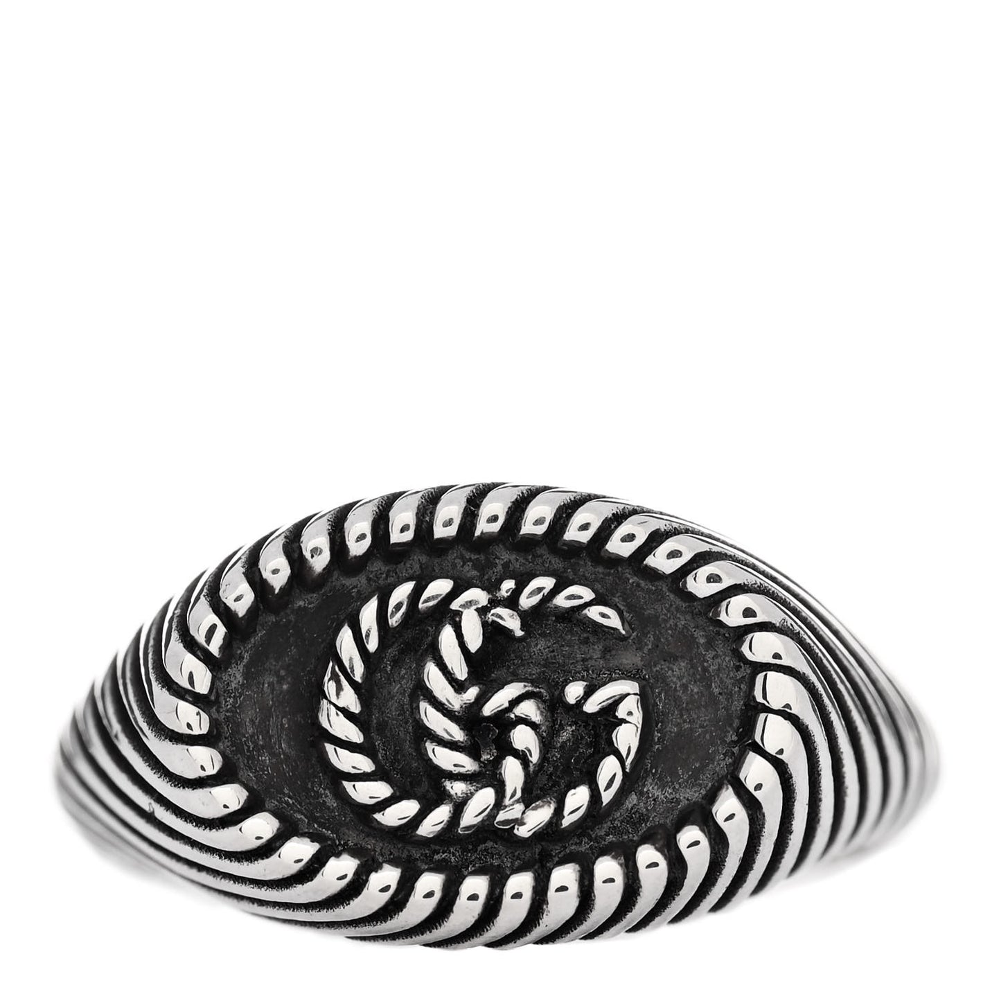 Sterling Silver GG Marmont Signet Ring 49 4.75