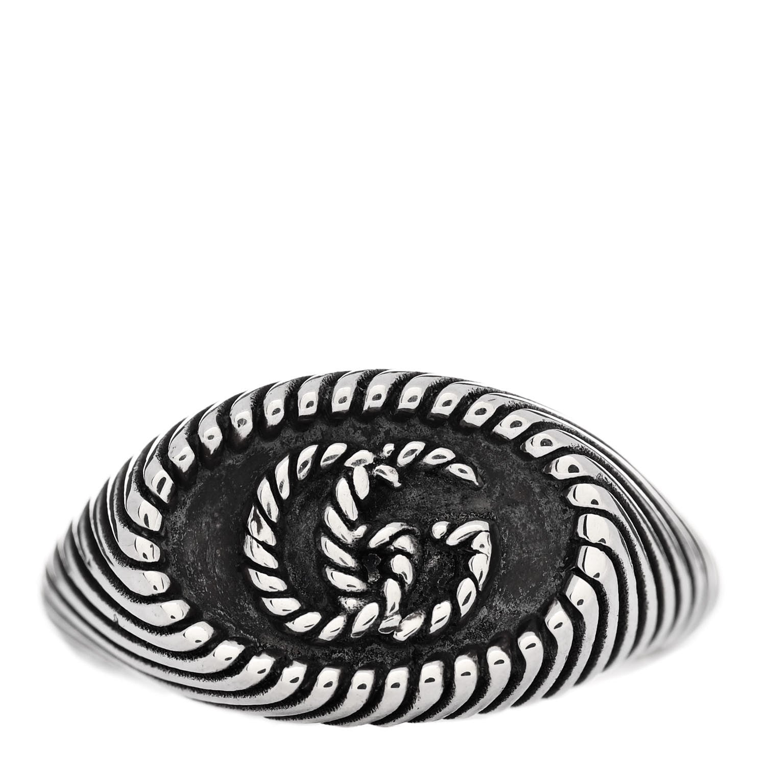 Gucci Sterling Silver GG Marmont Signet Ring 49 4.75 1 of 6