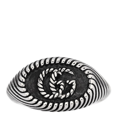 Gucci Sterling Silver GG Marmont Signet Ring 49 4.75 1 of 6