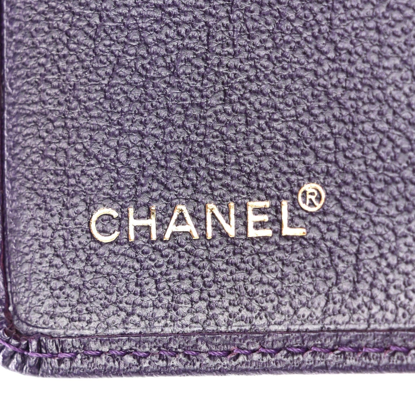 Goatskin Card Holder Wallet Purple