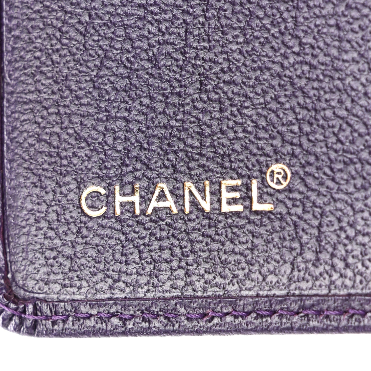 Chanel Goatskin Card Holder Wallet Purple 6 of 9