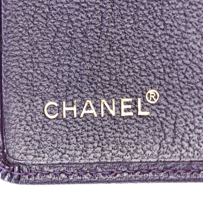 Chanel Goatskin Card Holder Wallet Purple 6 of 9