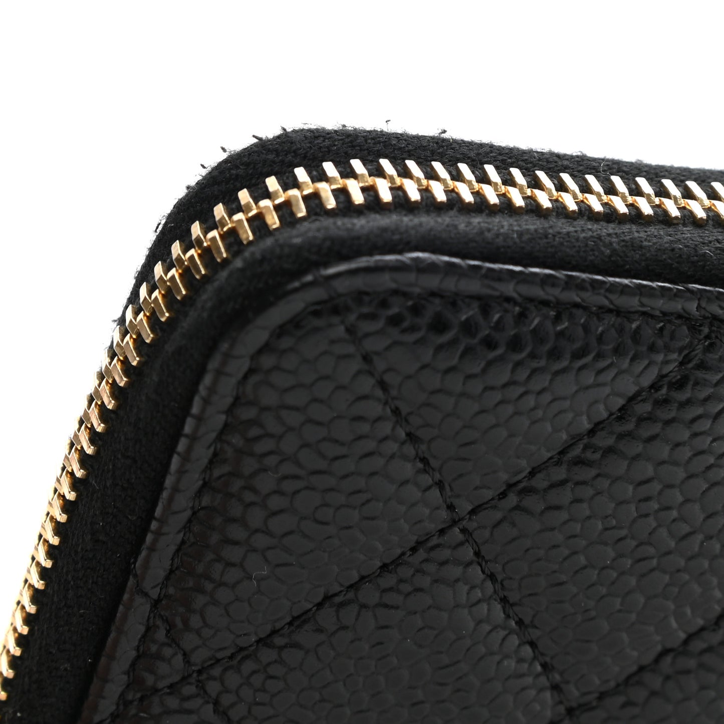 Caviar Quilted Large Zip Around Organizer Wallet Black