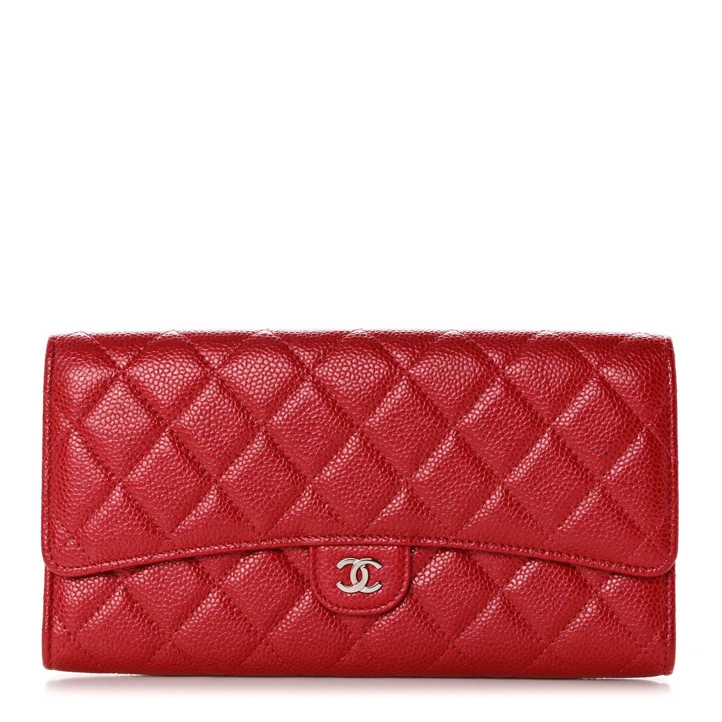 Caviar Quilted Travel Wallet Red