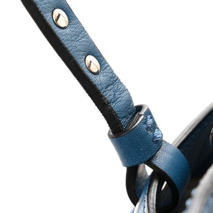 Valentino Garavani Vitello Small Rockstud Tote Blue Delft 16 of 19