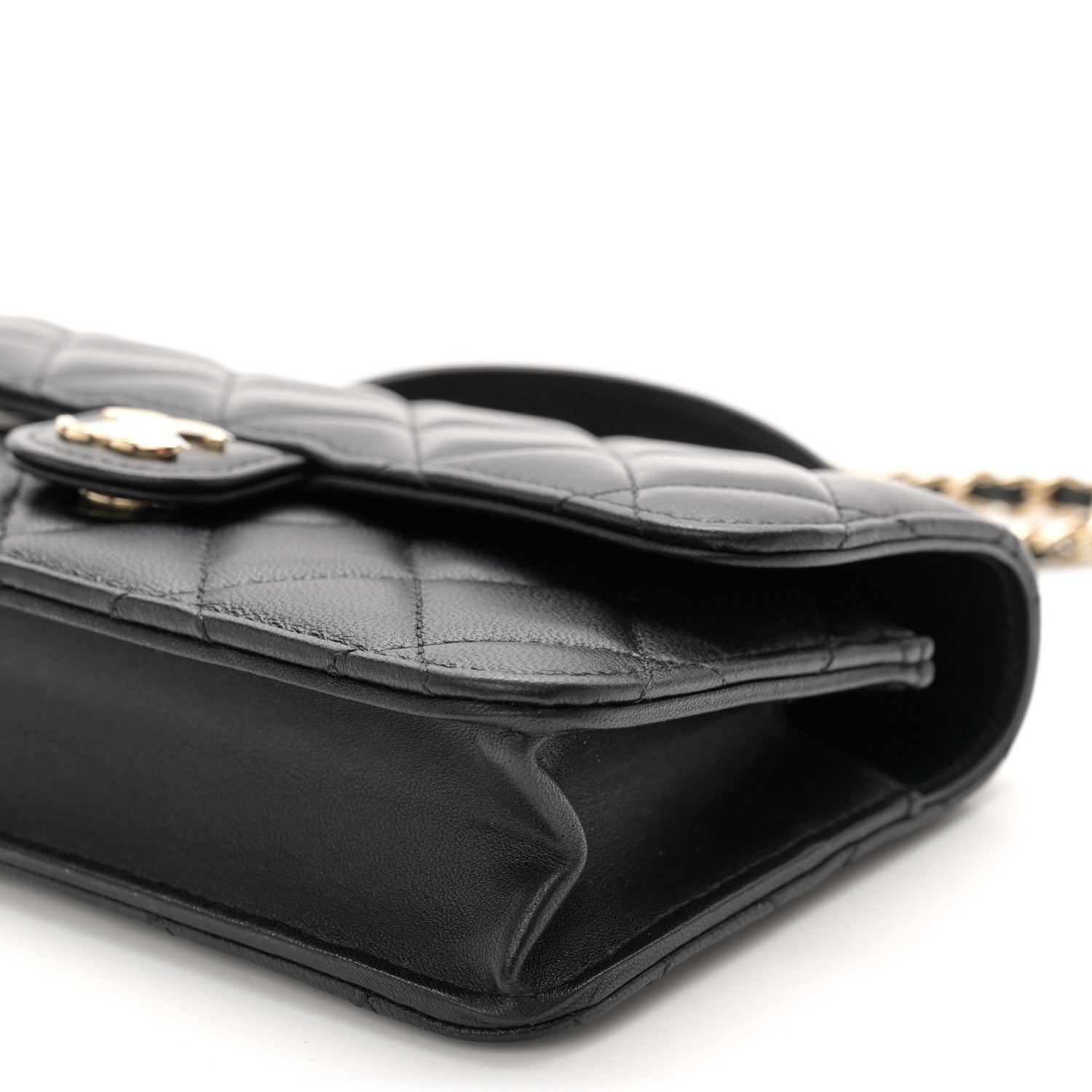 Chanel Lambskin Quilted Flap Phone Holder With Chain Black 11 of 11