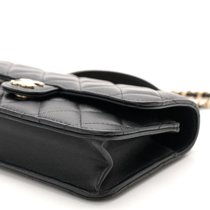 Chanel Lambskin Quilted Flap Phone Holder With Chain Black 11 of 11