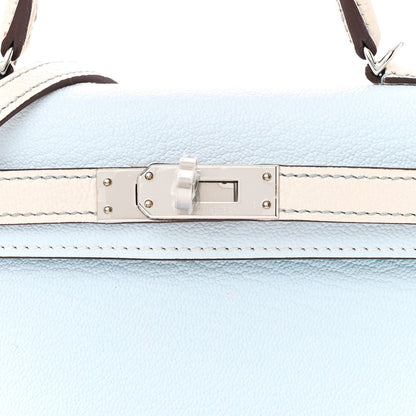 Hermes Chevre Mysore Horseshoe Mini Kelly Sellier 20 Bleu Brume Nata 8 of 13