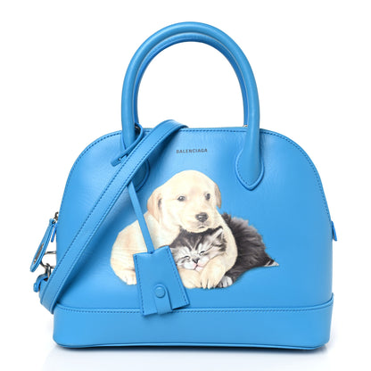 Balenciaga Soft Calfskin Puppy And Kitten S Ville Top Handle Bag Bleu Turquoise 1 of 10