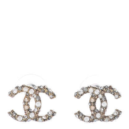 Chanel Crystal CC Earrings Gold 1 of 4