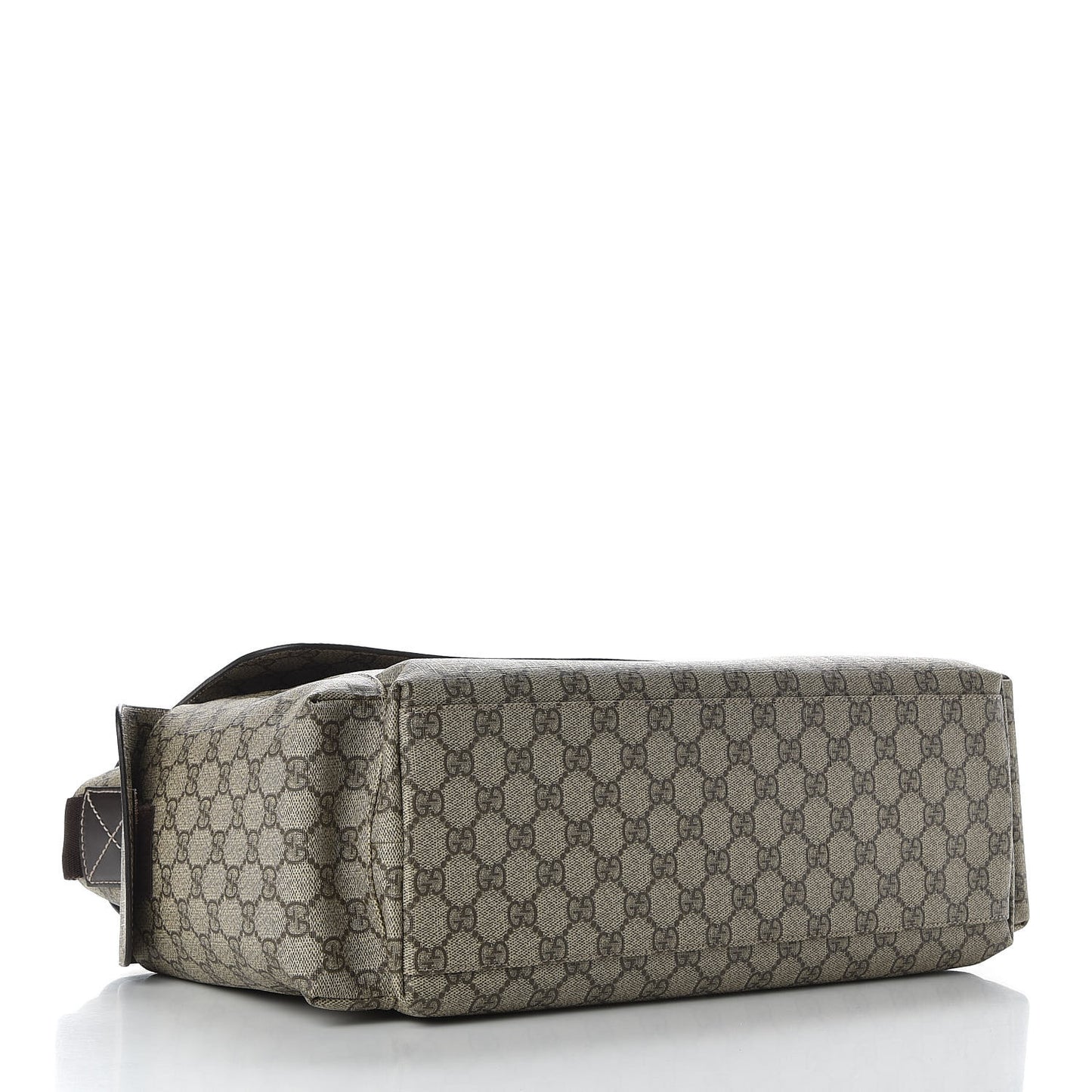 GG Supreme Monogram Selleria Calfskin Messenger Diaper Bag Beige Ebony Cocoa Dark Chocolate