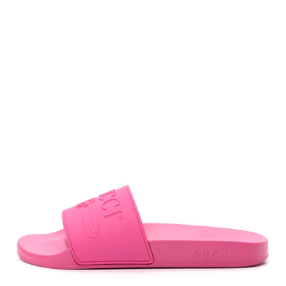 Gucci Rubber Logo Stamped Mens Slide Sandals 9 Fuchsia 1 of 12