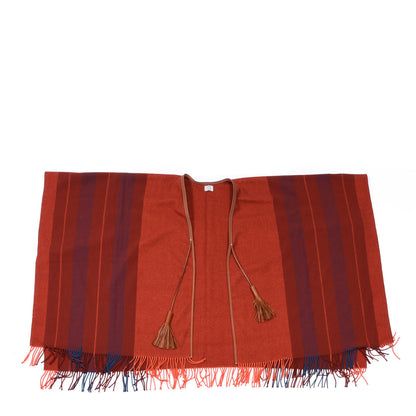 Hermes Merino Wool Cashmere Rocabar Poncho Rouge H 1 of 4