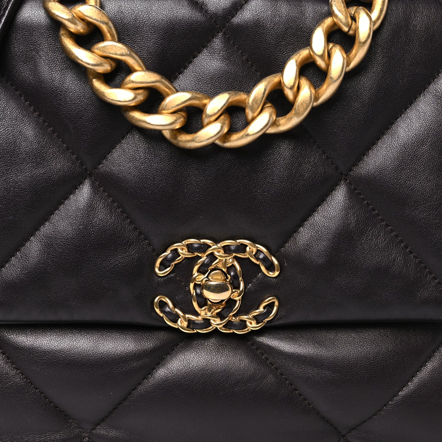 Chanel Lambskin Quilted Large Chanel 19 Flap Dark Brown 8 of 11