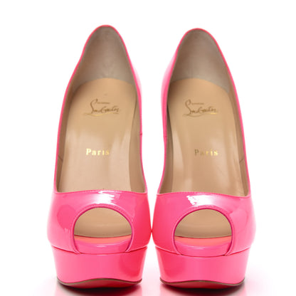 Christian Louboutin Patent Lady Peep 150 Pumps 40 Shocking Pink 2 of 8